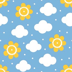 Cute Sky Flowers Pattern