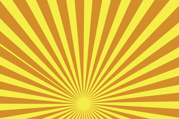 Retro sunburst ray in vintage style. Yellow sun ray background.