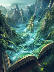 open book in the mountains