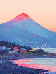 mount fuji in autumn