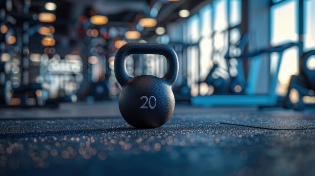 A kettlebell in gym