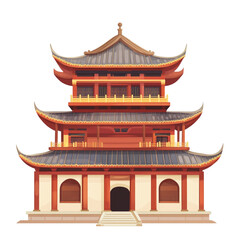 Fototapeta premium Majestic Chinese Pagoda Serene Temple Architecture Ancient Design