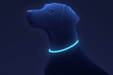 Dog Collar, Neon Glow, Night