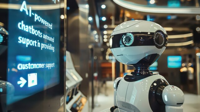 "AI-powered chatbots providing automated customer support in banking."