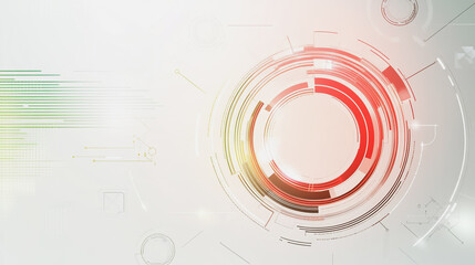 Obraz premium Abstract white background with Colorful circle lines. Digital future technology . Abstract business connection of lines from nodes innovation of communication in the network.