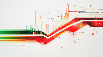 Fototapeta premium Abstract white background with Colorful circle lines. Digital future technology . Abstract business connection of lines from nodes innovation of communication poster, rsvp moderncard.Valentine's Day