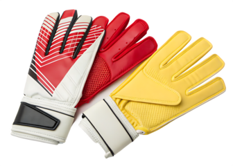 set of football gloves isolated on white background, PNG