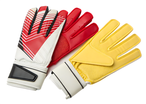 set of football gloves isolated on white background, PNG