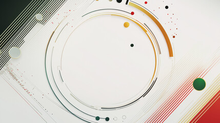 Obraz premium Abstract white background with Colorful circle lines. Digital future technology . Abstract business connection of lines from nodes innovation of communication poster, rsvp moderncard.Valentine's Day