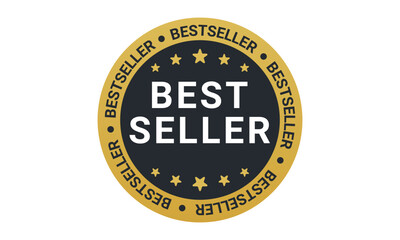 label Bestseller in gold and silver premium sticker vector template