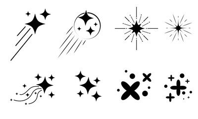 shooting star. illustration of a comet tail or star trail.