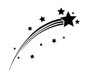 shooting star. illustration of a comet tail or star trail. © Muginandaru