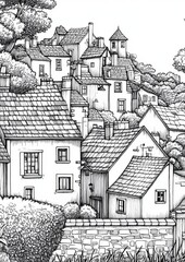 Obraz premium Global Villages Coloring Pages 