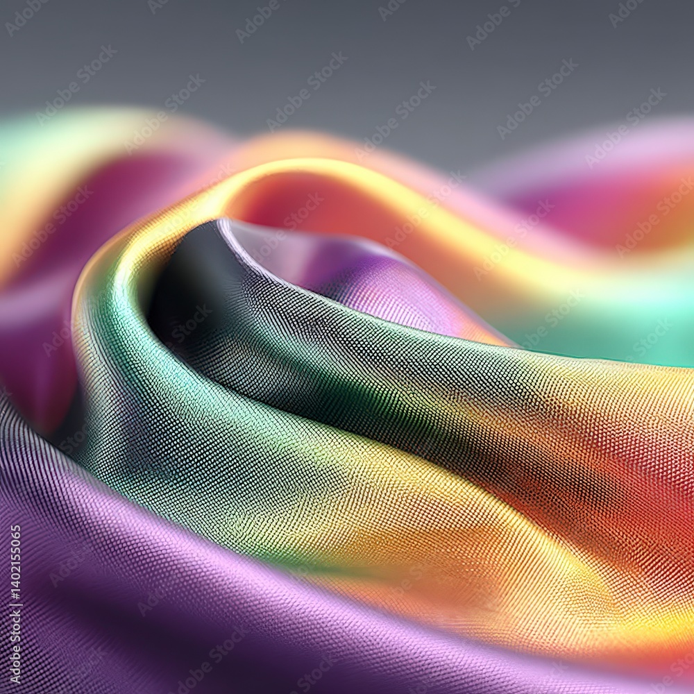 Poster iridescent fabric texture abstract silk drape macro close up high resolution