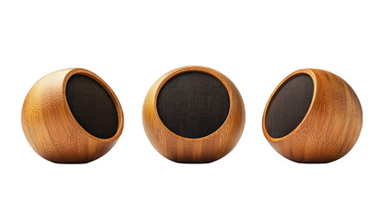 Different Collection of new modern wooden speaker isolated on transparent background
