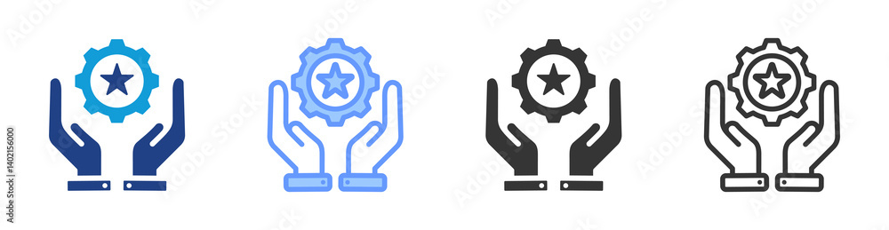 Poster Expertise icon set multiple style collection
