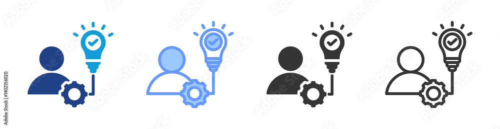 Poster job skills icon set multiple style collection