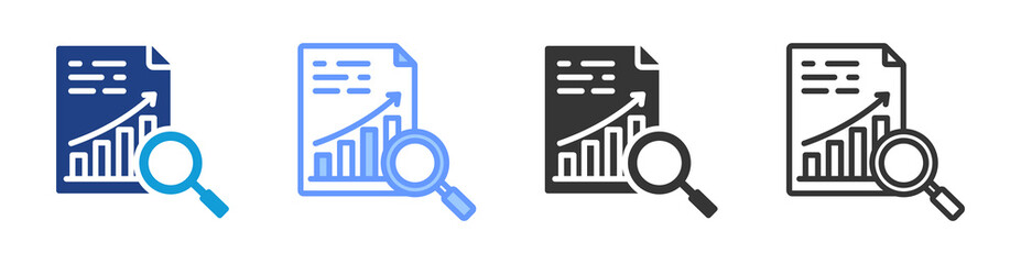 Data Analysis icon set multiple style collection
