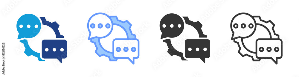 Poster Project Communication Management icon set multiple style collection