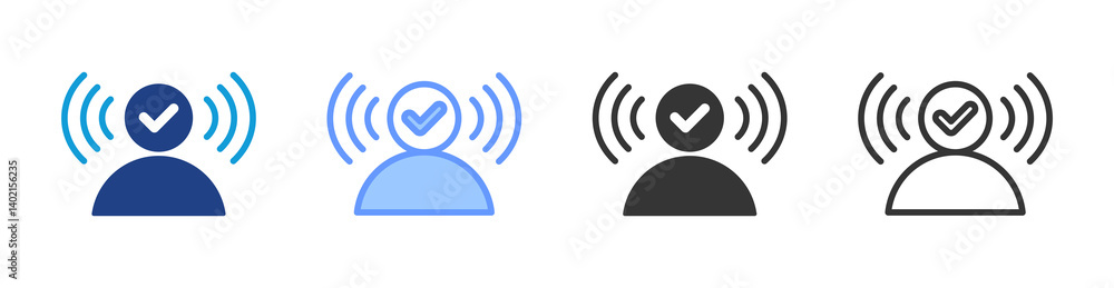 Poster listening skills icon set multiple style collection