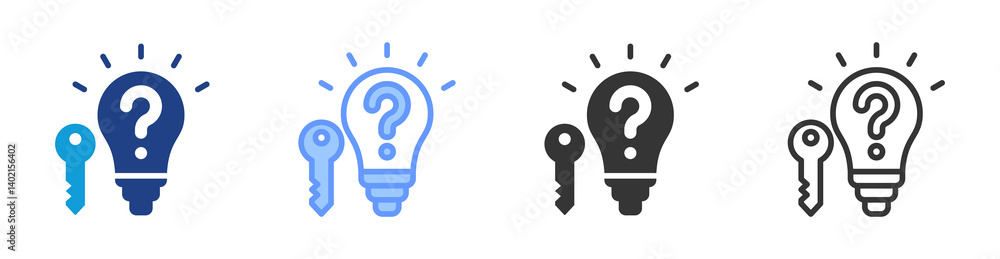 Aufkleber Problem Solving icon set multiple style collection