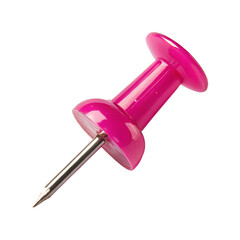 pink push pin isolated on transparent background
