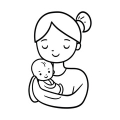 Mother holding her baby