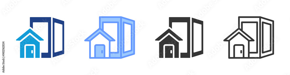 Poster Property icon set multiple style collection