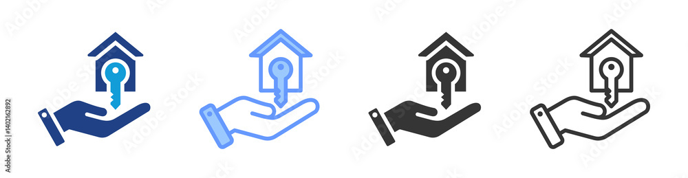 Aufkleber ownership icon set multiple style collection