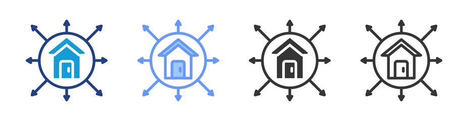 Coverage icon set multiple style collection