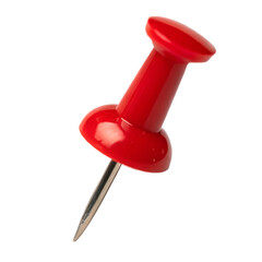 Red push pin isolated on transparent background