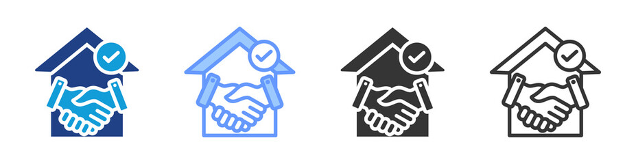 House Deal icon set multiple style collection