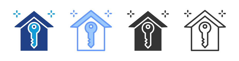 House Key icon set multiple style collection