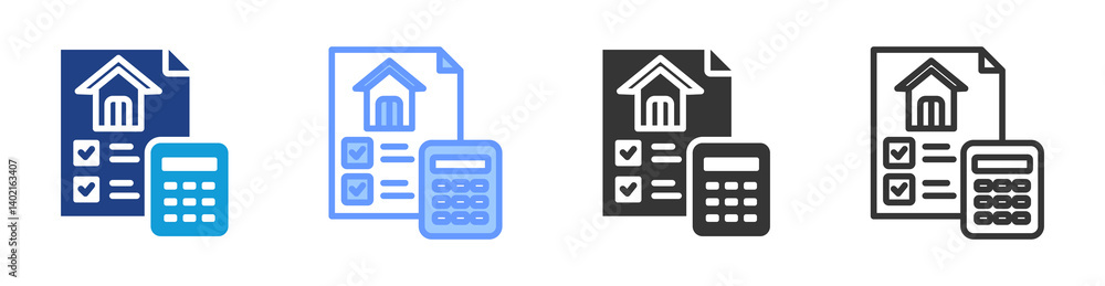 Poster Accounting icon set multiple style collection