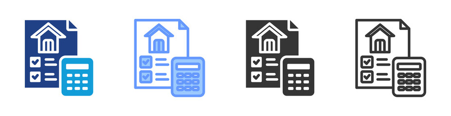 Accounting icon set multiple style collection