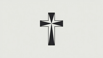 Fototapeta premium Elegant Christian cross symbol radiates faith and spirituality against a serene backdrop.