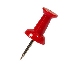 Red push pin isolated on transparent background