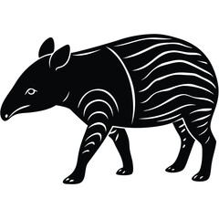 Fototapeta premium tapir walking silhouette