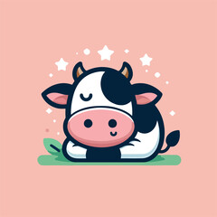 cute cow image vector