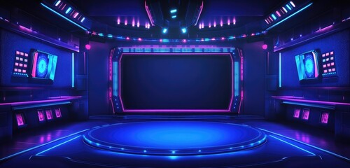 cinema hall with stage lights