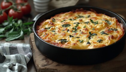 Baked Pasta Dish, Rustic Table