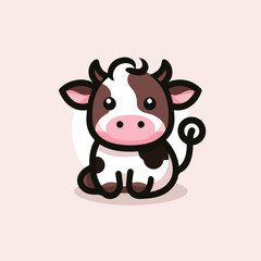 cute cow image vector