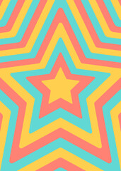 同心状の星、イメージ背景、ポップなデザイン、装飾的な放射型図形、縦向き