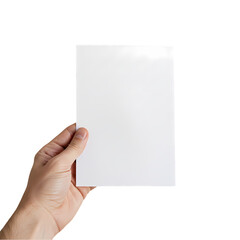 Fototapeta premium Blank White Paper Mockup Hand on Transparent background