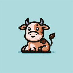 cute cow image vector