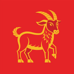 Chinese Zodiac Animal New Year Goat vector illustration