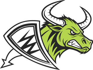 bull mascot logo design vector with modern illustration concept style for badge, emblem and t-shirt printing. angry bull illustration for sport team.