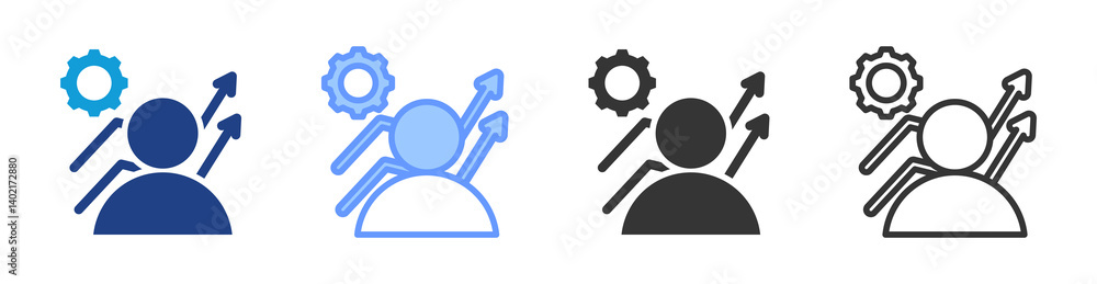 Poster Self Development icon set multiple style collection