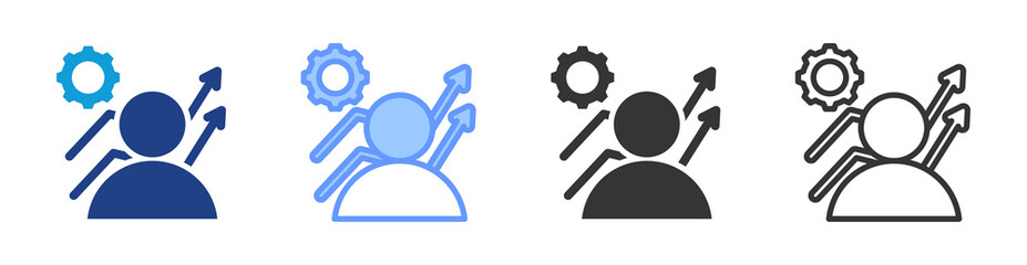 Self Development icon set multiple style collection