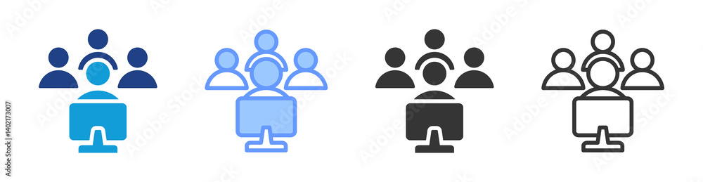 Aufkleber job shadowing icon set multiple style collection